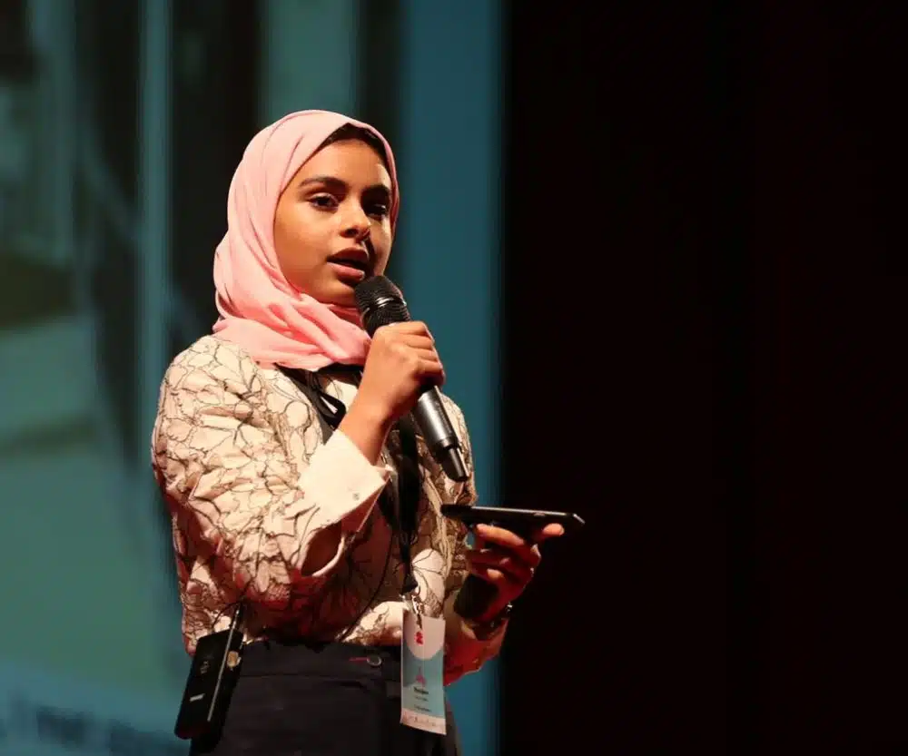 Nada al-Ahdal at a TED talk